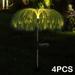 4PCS Solar Fireworks Light Garden Courtyard Decorative Fiber Optic Light Waterproof Warm White