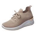 nsendm Women s Shoes Fashion Sneakers Tennis Shoes Casual Slip on Shoes Low Top Sneakers Women s Fashion Sneakers Wide Width Khaki 41