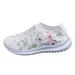 ZIZOCWA Rhinestone Flower Mesh Casual Socks Shoes for Women Breathable Lightweight Knited Soft Sole Walking Tennis Shoes Large Size White Size41