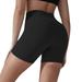 Women s Yoga Shorts Double-Sided Brushed High Waist Elastic Compression Three-Quarter Length S