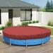 10 Ft Round Pool Cover For Above Ground Pools Swimming Pool Cover Protector Winter Safety Cover (Red)