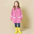 BTJX Children s Boys Girls Button Rain Jacket Hooded Windproof Raincoat Kids Long Sleeve Hoodie Trench