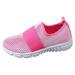 ZIZOCWA Comfortable Soft Sole Casual Shoes for Women Solid Color Stretch Cloth Mesh Walking Shoes Breathable Slip On Sports Tennis Shoes Red Size38