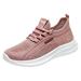 ZIZOCWA Women S Lace Up Sports Shoes Comfortable Mesh Soft Sole Flat Walking Shoes with Arch Support Slip On Casual Non-Slip Tennis Shoe Pink Size40