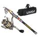 Lixada Telescopic Fishing Rod and Reel Combo Full Kit Carbon Fiber Fishing Rod + Fishing Reel + Fishing Tackle Carrier Bag Case Fishing Gear Set