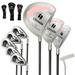 Costway 9 PCS Women s Complete Golf Club Set Right Handed with 460cc Alloy Driver Irons Pink