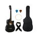 38 Acoustic Guitar Kit with Bag Strap One Pack Strings And Picks (Black)