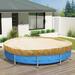 Round Pool Cover For Above Ground Pools Swimming Pool Cover Protector Winter Safety Cover (8 Ft Beige)