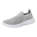 nsendm Women s Casual Lightweight Mesh Running Walking Shoes Breathable Slip On Sneakers Non Slip Comfort Tennis Workout Shoes Womens Shoes Extra Wide Width Sneakers Grey 40