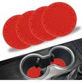 Car Cup Holder Coaster PVC Car Coaster 4 Pack Universal Auto Anti Slip Cup Holder Insert Coaster Car Interior Accessories-Red