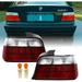 DEPO E36 4DR Tail Lights - Rear Replacement Tail Brake Stop Turn Signal Lamps Tailight Compatible with 1992-1998 BMW E36 3 Series 4D Sedan including 318i/325i/328i/M3 (Euro OE Style Red/Clear Lens)