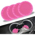 Car Cup Holder Coaster PVC Car Coaster 4 Pack Universal Auto Anti Slip Cup Holder Insert Coaster Car Interior Accessories-Deep Pink