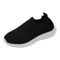 ZIZOCWA Summer Women Mesh Slip On Casual Shoes for Tennis Walking Flat Bottom Comfortable Non Slip Breathable Mesh Casual Sports Shoes Black Size39