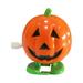 12pcs Halloween Children Toys Wind-up Jumping Smile Face Pumpkins Holiday Party Educational Funny Plastic Toys Gift (Orange)