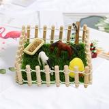 Hesroicy Dollhouse Play Toy Fencing - Green Grass Realistic 1/12 Farm House Simulation Poultry Animals Set Doll House Supply