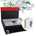 bimiti Playing MahJong Classic Strategy Game for Kids Families Melamine Chinese Mahjong Set Gift with Word