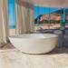 GIVINGTREE 67'' Solid Surface Stone Resin Egg Shaped Freestanding Soaking Bathtub with Overflow