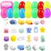 Easter Eggs with Mochi Squishy Toys 24 PCS Mini Mochi Squishy Toys Easter Basket Stuffers Fillers for Hunt Party Favor Cake Topper Party Decoration