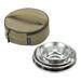 CAMPINGMOON 8pcs Stainless Steel Plates and Bowls Set Camping Dinner Dish Set with Carry Bag for Outdoor Camping Hiking Backpacking Picnics