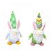 Easter Rabbit Gnomes Doll Faceless Gnome Plush Dwarf Elf Dolls Knitted Doll Pendants Kids Gift Easter Bunny Ornaments 2pcs