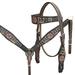 47RK Hilason Western Horse Headstall Breast Collar Leather Brown