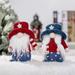 4th of July Gnome Independence Day Hanging Ornament Set of 2 Patriotic Gnome USA Stars and Stripes American Flag Plush Faceless Doll Veterans Day Memorial Day Gift Uncle Sam Tomte Elf Home Decor