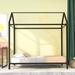 House Shaped Twin Size Metal Platform Bed Frame - Premium Steel Slat Support - Cute Style for Kids' Bedroom Furniture