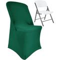 WBTAYB.. 2 PCS Spandex Stretch Fitted Folding Chair Covers Wedding Party Decoration Chair Cover - Green/Holly Green