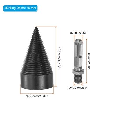 Firewood Log Splitter Drill Bit Square Shank Shaft Drills Screw Driver