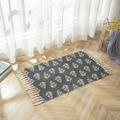 Linen Cotton Knit Rug Tapetes Ethnic Style Carpet Tassel Small Rug Bedroom Kitchen Rugs Mat Boho Washable Home Rugs for Bedroom