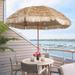 Cozywor Outdoor Patio Steel Tilt Thatched Tiki Beach Umbrella