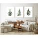 Modern Home Decor Christmas Tree Wall Art 3 Pieces Evergeen Trees Posters Snowy Trees Painting Canvas Artwork for Christmas Decor with Inner Frame