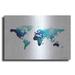 Luxe Metal Art Blue Space World Map by Seven Trees Design Metal Wall Art 16 x12