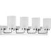 Merry Collection Four-Light Polished Chrome and Etched Glass Transitional Style Bath Vanity Wall Light