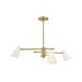 83543LCB-MW-Lark-Birdie - 15W 3 LED Convertible Chandelier In Mid-Century Modern Style-10.25 Inches Tall and 30 Inches Wide-Lacquered Brass/Matte