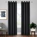 Beiwei Single Curtain Panel Eyelet Ring Top Blackout Window Curtain Grommet Room Darkening Curtain Thermal Insulated Window Drapes For Bedroom Living Room Black W:52 xL:95