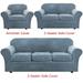 TOPCHANCES Velvet Plush Sofa Covers Armhair Loveseat Couch Slipcover with Separate Cushion Cover (Gray Blue For Loveseat )