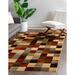 Unique Loom Gava Barista Rug Multi/Brown 3 1 x 5 3 Rectangle Checkered Contemporary Perfect For Living Room Bed Room Dining Room Office