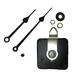 Silent Clock Movement Accessories DIY Small Watch Parts Scanning Fluorescence Clock Needle Movement No Battery (Black)