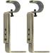Set Of 2 Curtain Rod Bracket Adjustable Fits 3/4 Diameter Rods Antique Brass