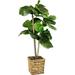 Artificial Fiddle Leaf Fig Tree 3.2FT Faux Indoor Floor Tree In Square Basket With Faux Dirt Mini - Fake House Plant And Home DÃ©cor For Living Room Office Kitchen Or Farmhouse - By