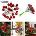 100Pcs Foam Christmas Tree Artificial Fruit Small Holly Berry Toy Party Decor by Leaveforme