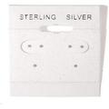 N icePackaging - 100 Qty Sterling Silver Imprinted in Silver Foil White 2 x 2 Hanging Earring Cards - for Displays Hooks or Slatwalls - Merchandise & Sales - Clip/Wire/Post Earrings