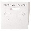 N icePackaging - 100 Qty Sterling Silver Imprinted in Silver Foil White 1 1/2 x 1 1/2 Hanging Earring Cards - for Displays Hooks or Slatwalls - Merchandise & Sales - Clip/Wire/Post Earrings