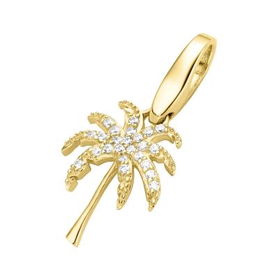 Giorgio Martello Milano - Charm Palme mit Zirkonia, vergoldet, Silber 925 Charms & Kettenanhänger 1 ct Gold Damen