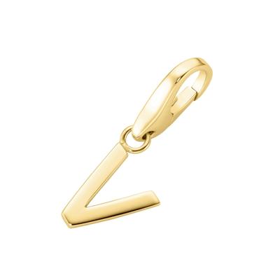 Giorgio Martello Milano - Charm Buchstabe V, Silber 925 Charms & Kettenanhänger 1 ct Gold Damen