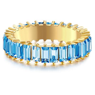 Yokoamii Ring Metall-Legierung Glaskristall in Gelbgold 60 Damen Image