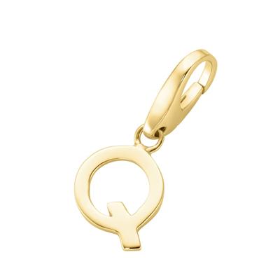 Giorgio Martello Milano - Charm Buchstabe Q, Silber 925 Charms & Kettenanhänger 1 ct Gold Damen