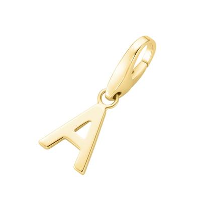 Giorgio Martello Milano - Charm Buchstabe A, Silber 925 Charms & Kettenanhänger 1 ct Gold Damen