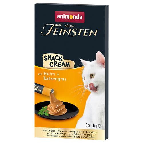 24x 15g Vom Feinsten Adult Snack-Cream mit Huhn + Katzengras Animonda Katzensnack